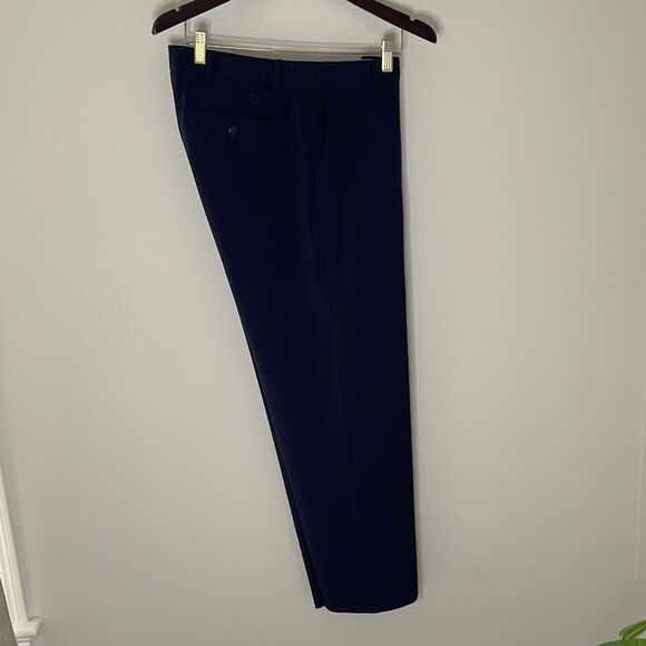 Mens. FJ Foot Joy Trousers. Size 34/30 Flat Front. Navy - Picture 1 of 6
